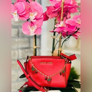 Michael Kors Vibrant mini  Crossbody Bag with Strawberry Charm